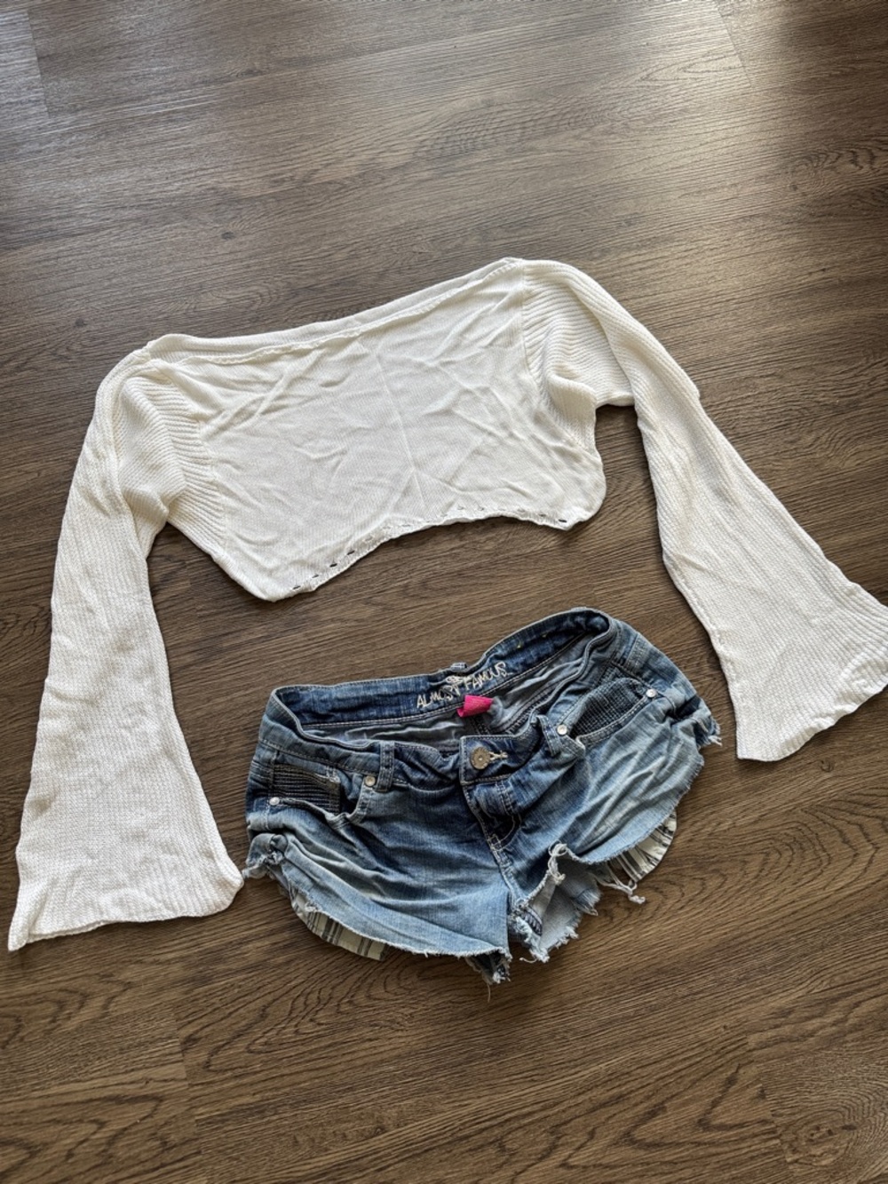 Y2K Crop Top & Denim Shorts Set | Shein + Almost Famous | Size S/5